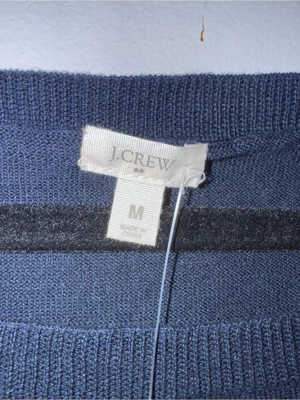 J.Crew Factory Breton Stripe Cotton Sweater Women’s Medium Coastal Preppy Pocket